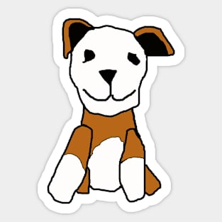 Red and White Puppy Sticker